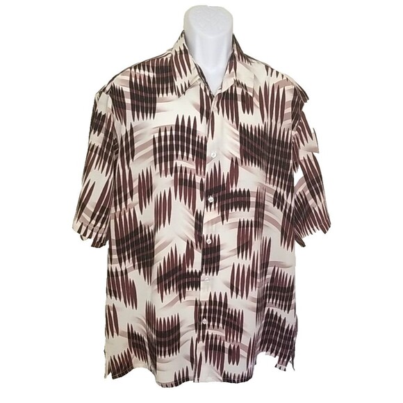 Vintage Bassiri Limited Collection Men's Short Sleeve Button Down Shirt XL T53 - Picture 1 of 5